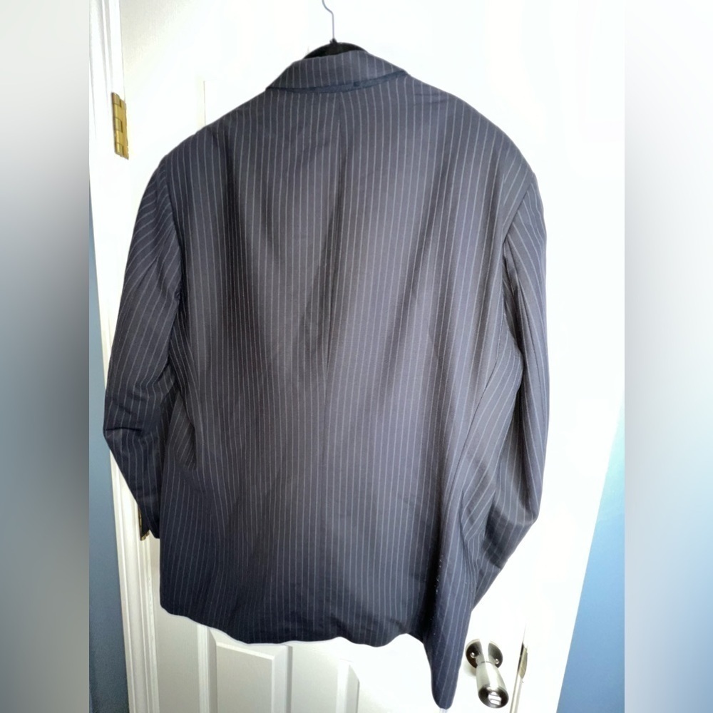 Vtg Ralph Lauren Men’s 46 Reg Navy Blue Pinstripe Sport Coat Suit Jacket 46R - Picture 12 of 12